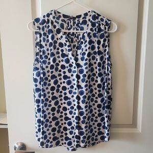 NYDJ Blue Polka Dot Women's  Button down Top, LP